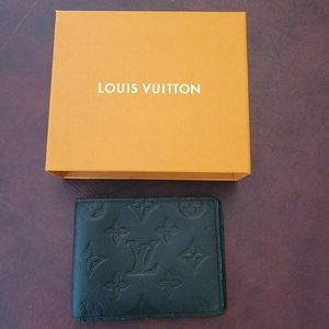 Authentic Louis Vuitton Black Monogram Shadow Calfskin Wallet - Mens